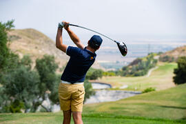 Jugador de la Universidad de Málaga. Campeonato Europeo de Golf Universitario. Antequera. Junio d...