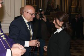 Entrega de medallas de la Cofradía de los Estudiantes. Misa de Lunes Santo. Iglesia de San Agustí...