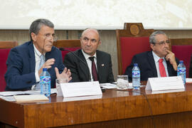 Juan Francisco Zambrana, Eugenio José Luque y José Ángel Narváez en el acto conmemoración del 50 ...