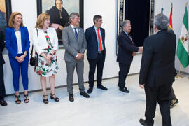 Pedro Duque saluda al equipo de gobierno de la Universidad de Málaga. Edificio del Rectorado. Jun...