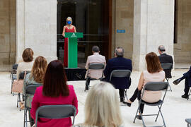 Intervención de Patricia del Pozo. Inauguración de la exposición "Eugenio Chicano Siempre". Museo de Málaga. Mayo de 2021
