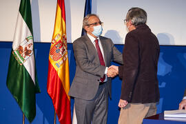Toma de posesión de Antonio Joaquín Franco Mariscal como nuevo profesor titular del Área de Didáctica de las Ciencias Experimentales de la Universidad de Málaga. Paraninfo. Diciembre de 2021