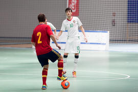 Partido España contra Portugal. 14º Campeonato del Mundo Universitario de Fútbol Sala 2014 (FUTSAL). Antequera. Julio de 2014