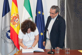 Toma de posesión de Carolina Sánchez Romero como nueva profesora titular de Biología Vegetal de la Universidad de Málaga. Edificio del Rectorado.  Julio de 2016