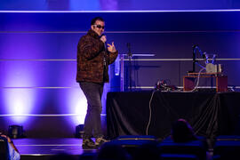 Actuación de El Virtual y DJ Kae3. Gala Inaugural de la 30 edición de Fancine de la Universidad de Málaga. Cine Albéniz. Noviembre de 2020