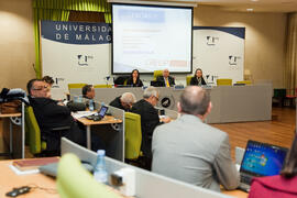 Primera sesión del X Pleno del Consejo Universitario Iberoamericano (CUIB) en la Universidad de Málaga. Rectorado. Marzo de 2012