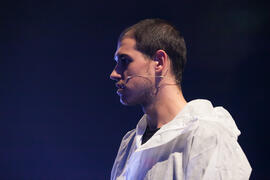 Ensayo previo de la gala inaugural de la XXV edición de Fancine de la Universidad de Málaga. Teatro Cervantes. Noviembre de 2015