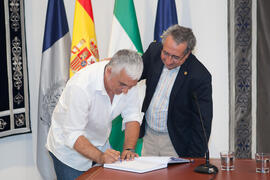 Toma de posesión de Jesús María Canto Ortiz como nuevo catedrático de Psicología Social de la Universidad de Málaga. Edificio del Rectorado.  Julio de 2016