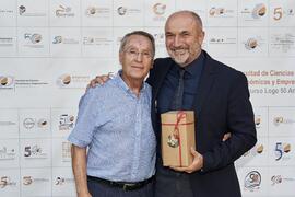 Antonio Morillas y Eugenio Luque. Homenaje al personal jubilado de la Facultad de Ciencias Económicas y Empresariales. Campus de El Ejido. Septiembre de 2022