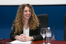 Macarena Parrado en la graduación de Másters de la Facultad de Ciencias Económicas y Empresariale...