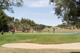 Jugadores en el campo. Campeonato Europeo de Golf Universitario. Antequera. Junio de 2019