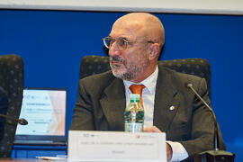 Eugenio José Luque. Conferencia de Pablo Hernández de Cos en la Facultad de Ciencias Económicas y Empresariales de la Universidad de Málaga. Paraninfo. Octubre de 2022