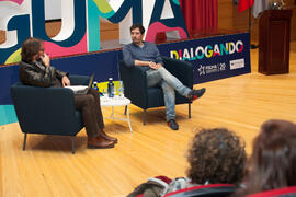 Ignacio Rivas y César Bona en el coloquio "Dialogando". Facultad de Derecho. Enero de 2017