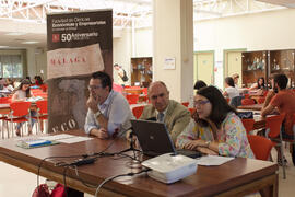 Luiz Ayuso Sánchez, Eugenio Luque Domínguez y Livia García Faroldi en la presentación del libro '...