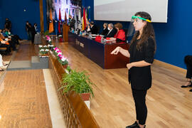 Intérprete de signos. Apertura del Curso Académico 2020/2021 de la Universidad de Málaga. Paranin...