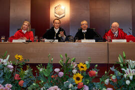 Mesa presidencial. Acto de imposición de la Medalla de Oro de la Universidad de Córdoba a la Universidad de Málaga. Córdoba. Junio de 2022