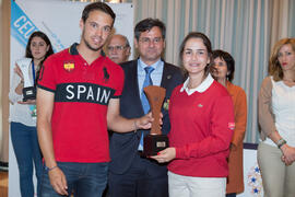 Entrega de trofeo. Campeonato de España Universitario de Golf. Antequera. Abril de 2017