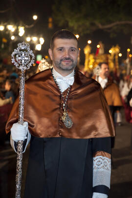 Víctor Múñoz Martínez en el desfile procesional de la Hermandad de los Estudiantes. Málaga. Abril...