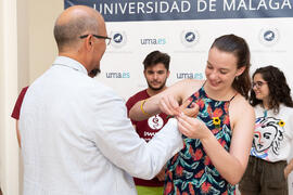 Momentos previos a la presentación de la "II Gala Solidaria de Medicina". Edificio del Rectorado. Julio de 2019