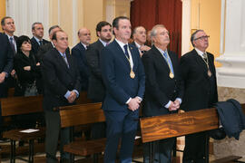 Asistentes a la misa de Lunes Santo. Iglesia de San Agustín. Marzo de 2018