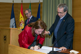 Toma de posesión de Miriam Esther López Rodríguez como nueva profesora titular del Departamento de Filología Inglesa, Francesa y Alemana de la Universidad de Málaga. Edificio del Rectorado. Marzo de 2017