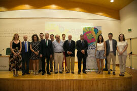 Foto de grupo. Inauguración de los Cursos de Verano de la Universidad de Málaga. Vélez Málaga. Ju...