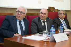 José Sánchez Maldonado, Eugenio José Luque y José Ángel Narváez en la clausura del 50 Aniversario...