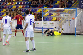 Partido Israel contra España. 14º Campeonato del Mundo Universitario de Fútbol Sala 2014 (FUTSAL). Antequera. Julio de 2014