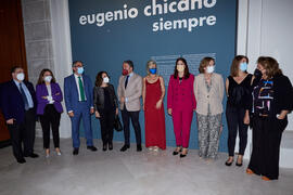 Grupo de autoridades. Inauguración de la exposición "Eugenio Chicano Siempre". Museo de...