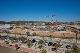 Obras de la nueva Facultad de Turismo. Campus de Teatinos. Febrero de 2022