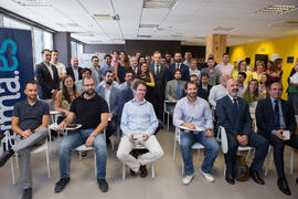 Visita de Pedro Duque, ministro de Ciencia, Innovación y Universidades, al edificio The Green Ray...