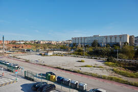 Obras en el Bulevar frente al Hospital Clínico. Campus de Teatinos. Abril de 2021