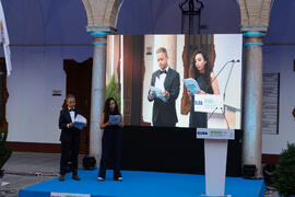 Cristina Cano presenta el acto de inauguración del Campeonato Europeo de Golf Universitario. Ante...