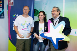 José Ángel Narváez en estand de la Fundación General de la UMA. Jornadas de Puertas Abiertas de l...