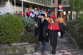 Comitiva académica. Investidura de Andrea Goldsmith como doctora "Honoris Causa" por la Escuela Técnica Superior de Ingeniería de Telecomunicación de la Universidad de Málaga. Paraninfo. Octubre de 2024