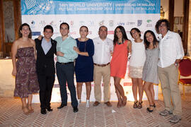 Entrega de premios, de parte de FISU, de la Universidad de Málaga, del ayuntamiento de Antequera y del Comité Organizador. 14º Campeonato del Mundo Universitario de Fútbol Sala 2014 (FUTSAL). Antequera. Julio de 2014