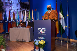 Laudatio de Carlos Camacho Peñalosa. Padrino en la investidura de Felipe Romera como Doctor "Honoris Causa" por la por la Escuela Técnica Superior de Ingeniería de Telecomunicación de la Universidad de Málaga. Paraninfo. Marzo de 2022