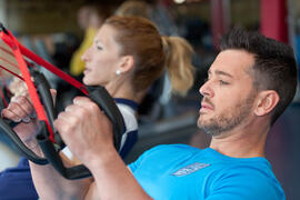 Gimnasio. Complejo Polideportivo Universitario de la Universidad de Málaga. Campus de Teatinos. Abril de 2013