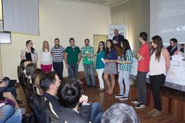 Estudiantes finalistas. Jornada de clausura del I Concurso de Creación de Empresas. Facultad de C...