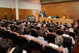 Discurso de Joaquín Ortega. Investidura de Aníbal Ollero como Doctor "Honoris Causa" por la Universidad de Málaga. Edificio del Rectorado. Mayo de 2025