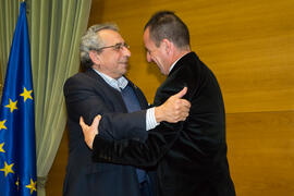 Toma de Posesión de Juan Antonio Sánchez López como nuevo catedrático del Departamento de Historia del Arte de la Universidad de Málaga. Edificio del Rectorado. Febrero de 2018