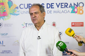 Javier Aroca en photocall. Curso "Un siglo de la Asamblea de Ronda". Cursos de Verano de la Universidad de Málaga. Ronda. Julio de 2018