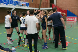 Partido femenino UCAM - Universidad Carlos III. Campeonato de España Universitario de Voleibol. Complejo Polideportivo Universitario. Abril de 2018
