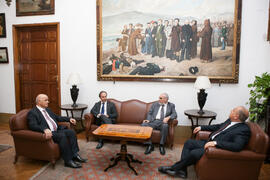 Reunión con el alcalde de Málaga posterior a la firma del convenio con la Universidad de Sharjah,...