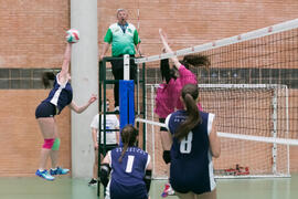 Partido femenino Universidad de Málaga - Universidad de A Coruña. Campeonato de España Universitario de Voleibol. Complejo Polideportivo Universitario. Abril de 2018