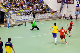 Partido Rusia contra Brasil. 14º Campeonato del Mundo Universitario de Fútbol Sala 2014 (FUTSAL). Antequera. Julio de 2014