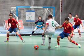 Partido España contra Portugal. 14º Campeonato del Mundo Universitario de Fútbol Sala 2014 (FUTSAL). Antequera. Julio de 2014