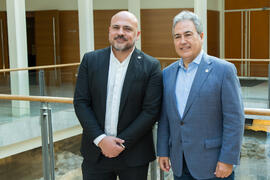 Juan Francisco Gutiérrez Lozano y Juan Antonio García Galindo. Edificio del Rectorado. Febrero de 2018