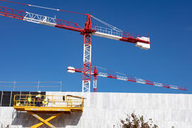 Obras del nuevo Pabellón de Gobierno. Campus de Teatinos. Diciembre de 2020