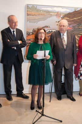 Mariluz Reguero en la inauguración de la exposición "Paisajes Andaluces", de Eugenio Ch...